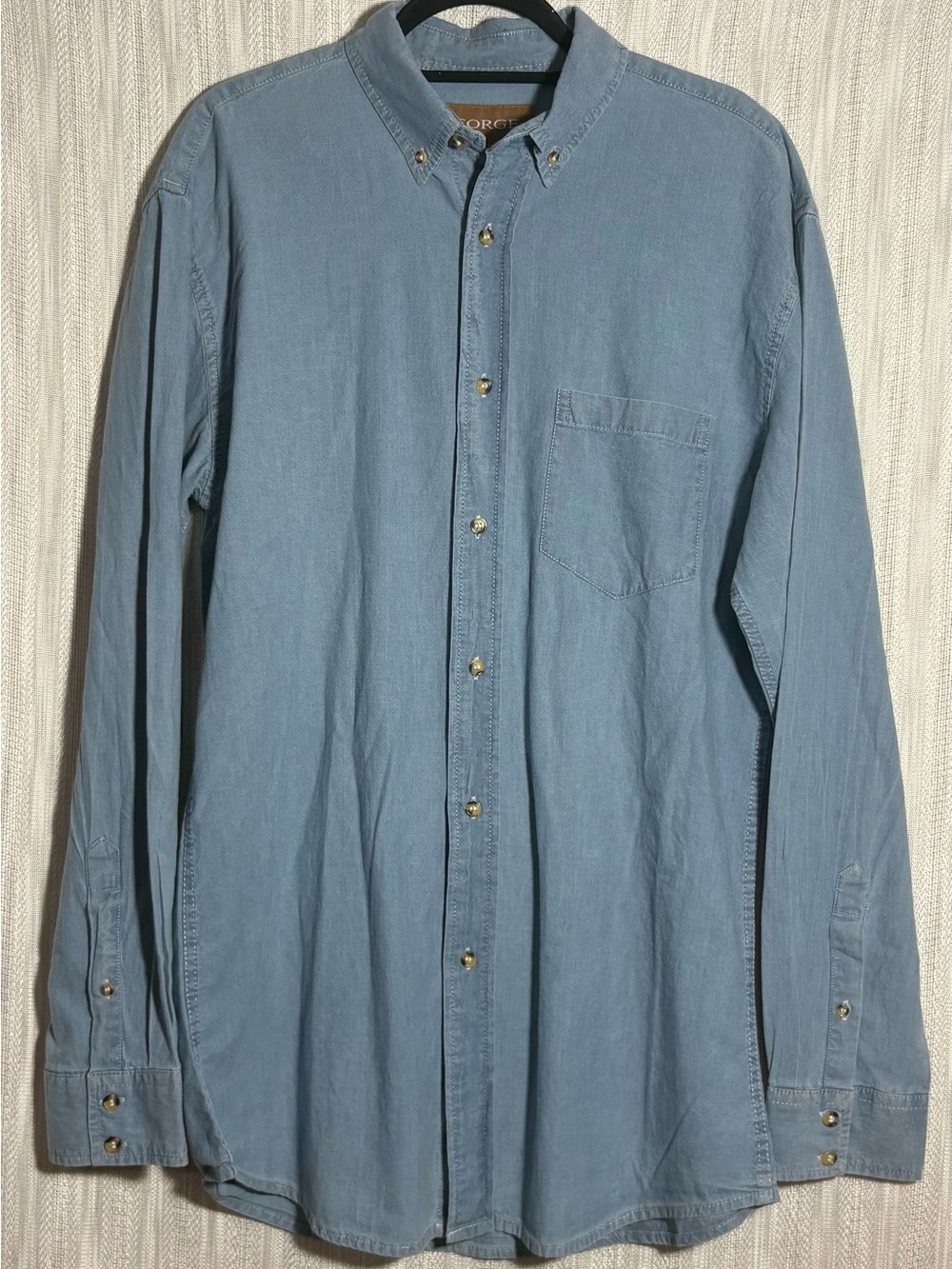Forge Workwear Light Blue Button-Down Casual Shirt